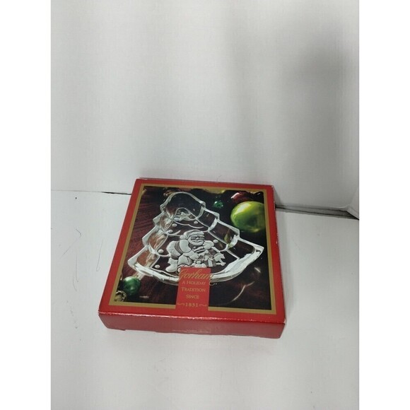 Gotham Holiday Traditions North Express Crystal Tree Treat Dish 8.5" with Santa - Picture 9 of 11